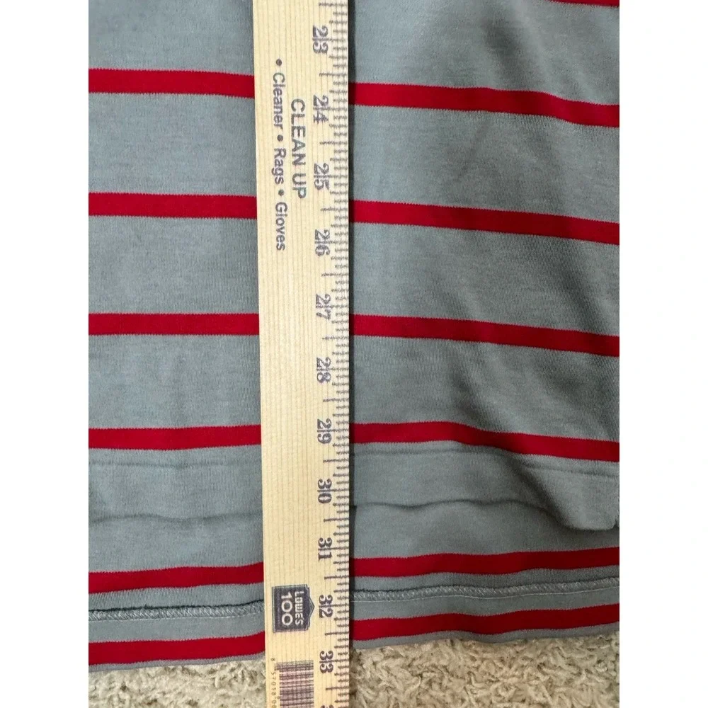 Polo Ralph Lauren Mens Short Sleeve Shirt Gray Red Stripes Size XL Red Pony Soft